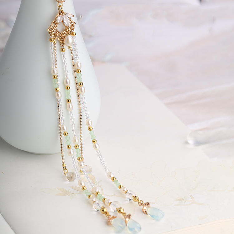 Hanfu Ancient Style Handmade Hair Crown Fringed Gradient All-match Hair Accessories
