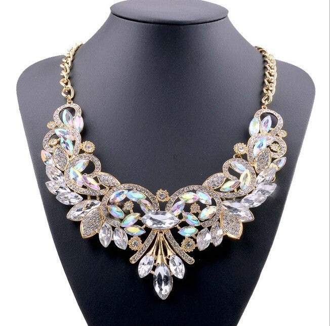 Diamond Alloy Flower Necklace For Women