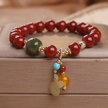 Ethnic Style Nanjiang Carnelian Bracelet Female Chinese Style