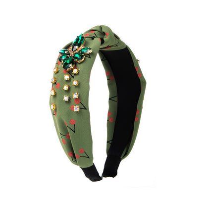 Cherry Print Mid-knot Headband Temperament Wild Headwear