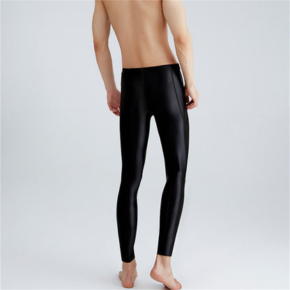 Men's Quick Dry Oil Gloss Spandex Breathable Stretch Fitness Nine Pants