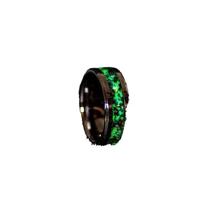 Green Luminous Tungsten Gold Ring