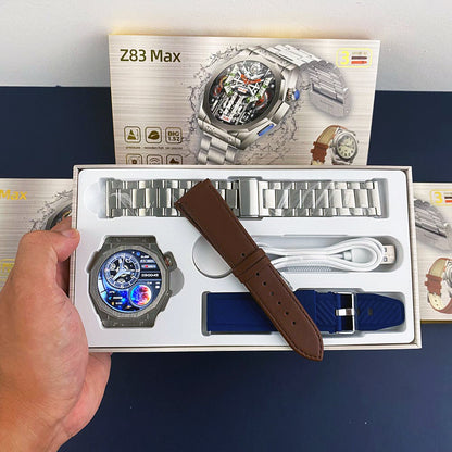 Smart Watch Waterproof GPS Track Outdoor Sports Three Strap Stainless Steel