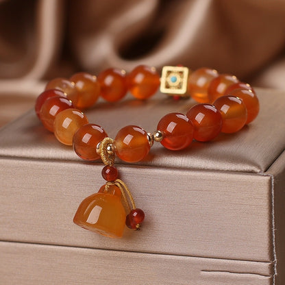 Natural Agate Bracelet For Women Light Luxury Minority Lotus Seedpod