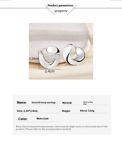 S925 Sterling Silver Wafer Irregular Earrings