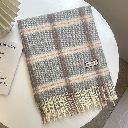 Women's Korean-style Autumn And Winter Plaid Scarf