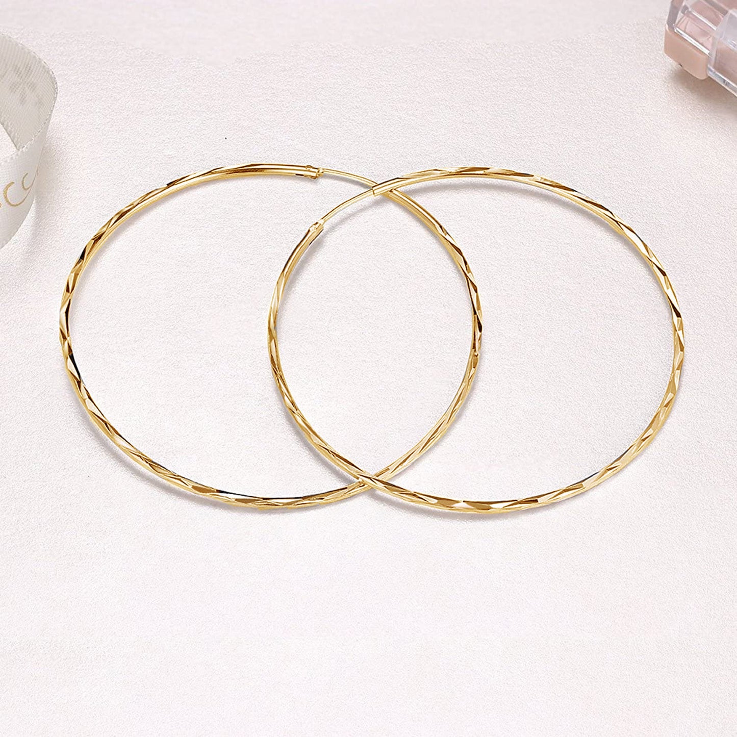 925 Sterling Silver Circle Endless Hoop Earrings as Gifts for Women