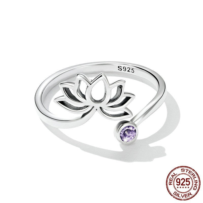 Simple Lotus Ring 925 Silver