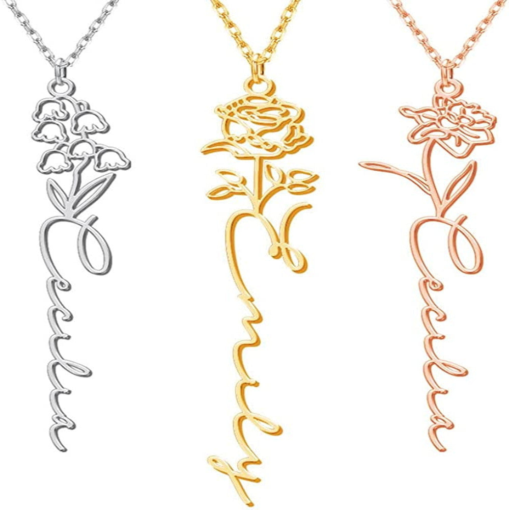 Stainless Steel English Letter Name Necklace