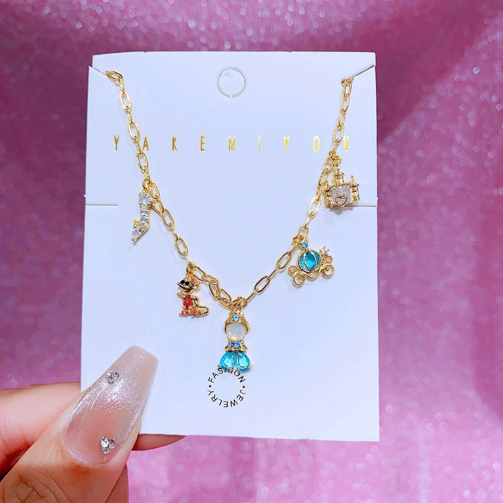 Women's Fantasy Fairy Tale Fashion Zircon Small Pendant Necklace