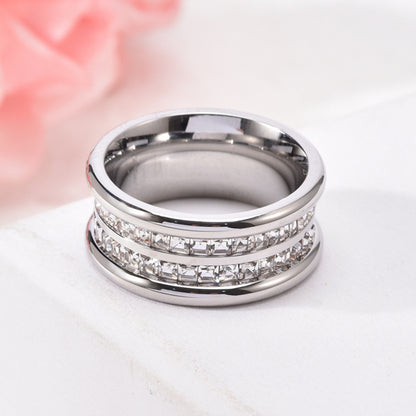 Starry Titanium Steel Ring Fashion Retro