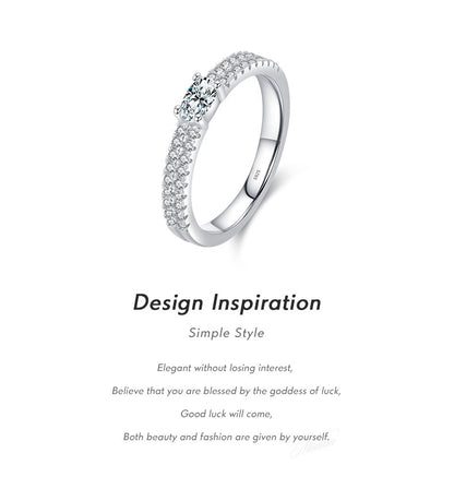 Ins Style Elegant Light Luxury Double Layer Gang Drill Diamond-studded Ring Female S925 Silver High Sense