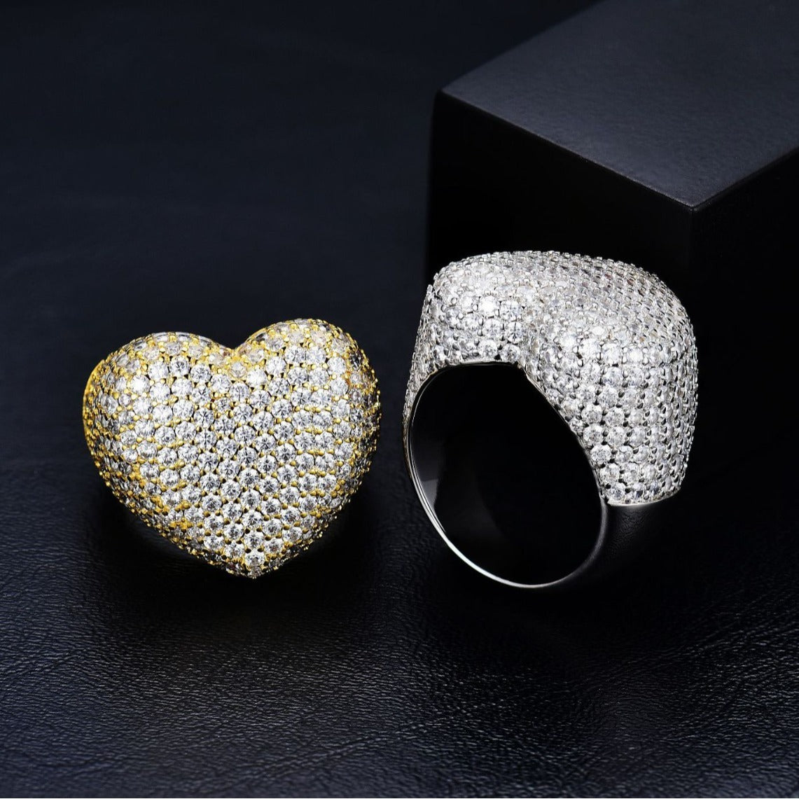 Hip Hop Zircon Ring Ornament Trendy Hiphop Full Inlaid