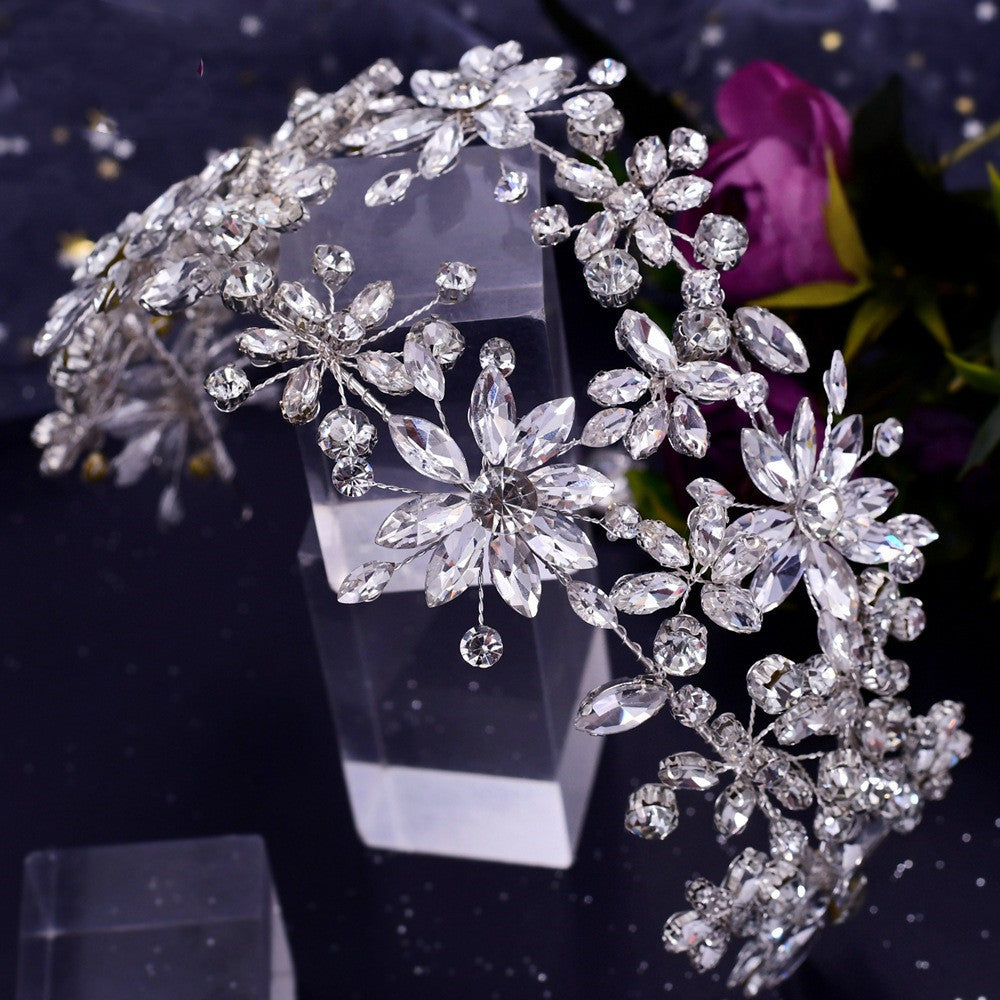 Rhinestone Leaf Handmade Headband Bridal Wedding Headdress