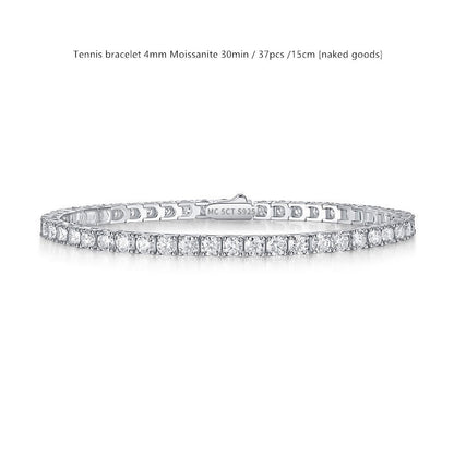 Sterling Silver D Color Moissanite Tennis Bracelet For Women