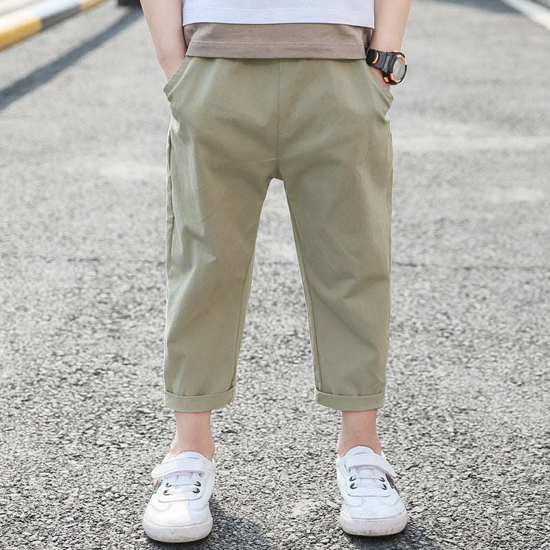 Summer Cotton And Linen Trousers Children's Casual Pants