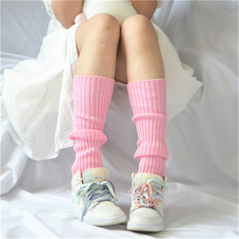 Candy Color Japanese Solid Color Bunching Socks