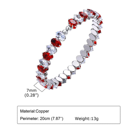 Fashion Women's Colorful Oval Zircon Bracelet