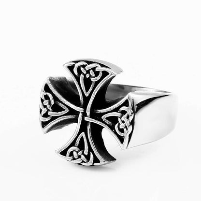 Vintage Cross Simple Titanium Steel Ring