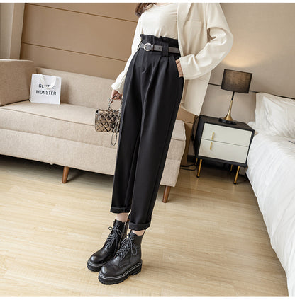 Women's Straight Leg Harlan Pants, New Autumn Outfit, Loose Fitting Suit Pants