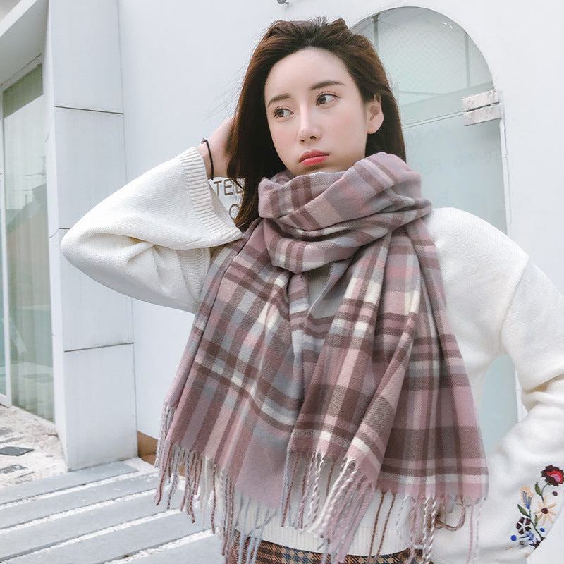 Women's Korean-style Autumn And Winter Plaid Scarf