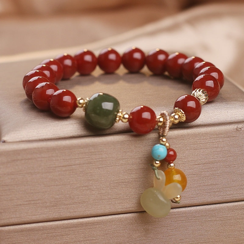 Ethnic Style Nanjiang Carnelian Bracelet Female Chinese Style