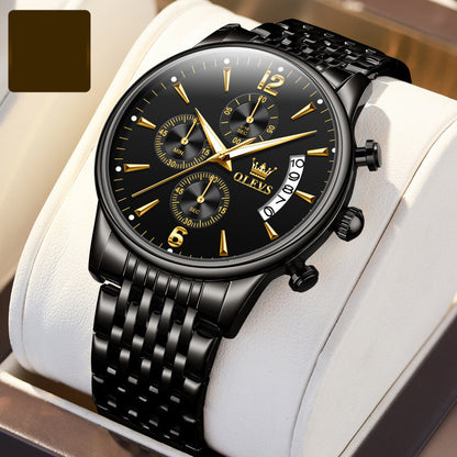 Men's Multifunctional Steel Band Quartz Watch