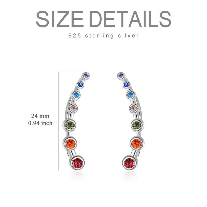 925 Sterling Silver Rainbow Chakra Earrings Yoga Jewelry for Women Girls