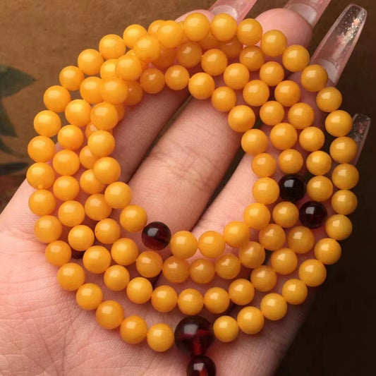 Natural Beeswax 108 Buddha Beaded Necklace Accessories