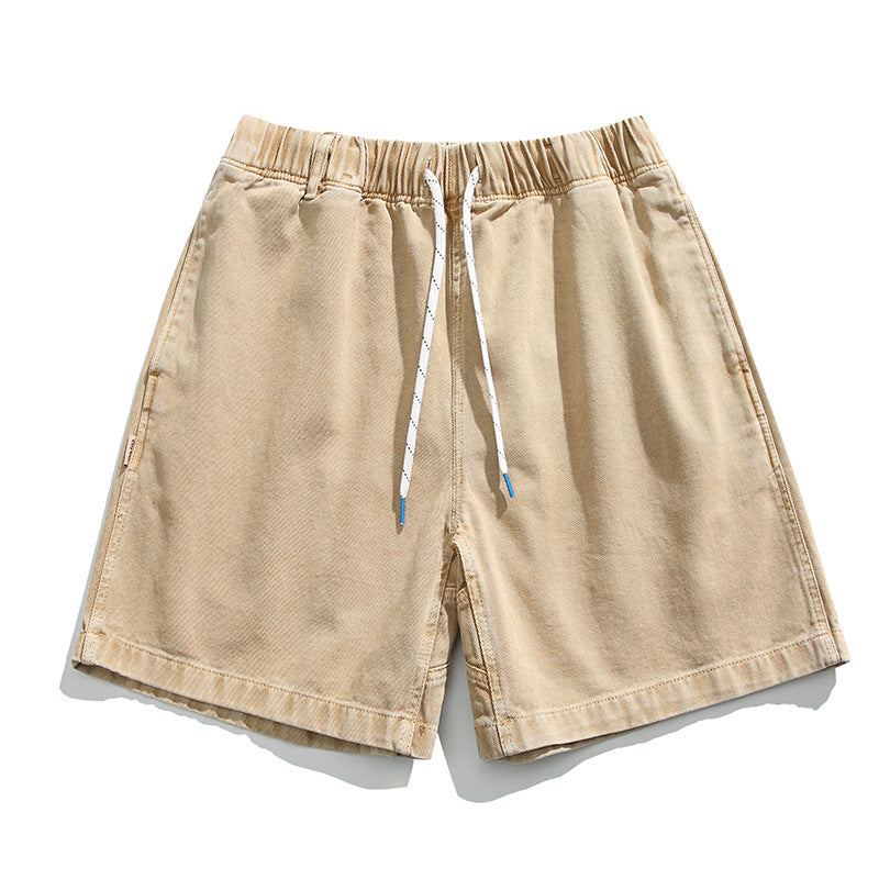 Men's Loose Washed-out Cotton Shorts