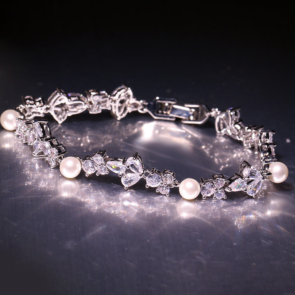 European And American Affordable Luxury Fashion Pearl Zircon Bracelet