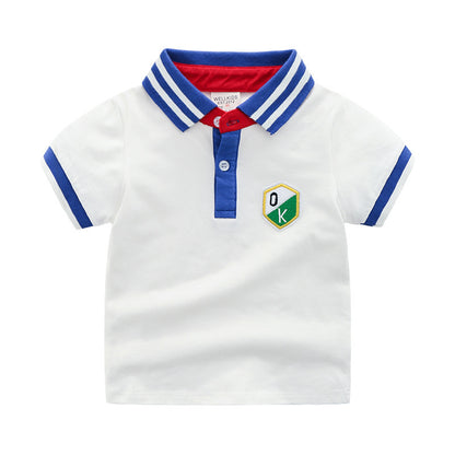 Children's Fashion Lapel Polo Shirt Short Sleeves