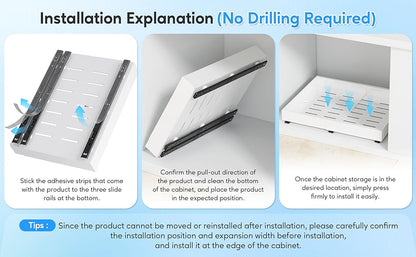 Pull Out Kitchen  Storage Rack Cabinet Organizer Expandable Heavy Duty Slide Out Drawers  for Kitchen,Bathroom,Pantry Organizer