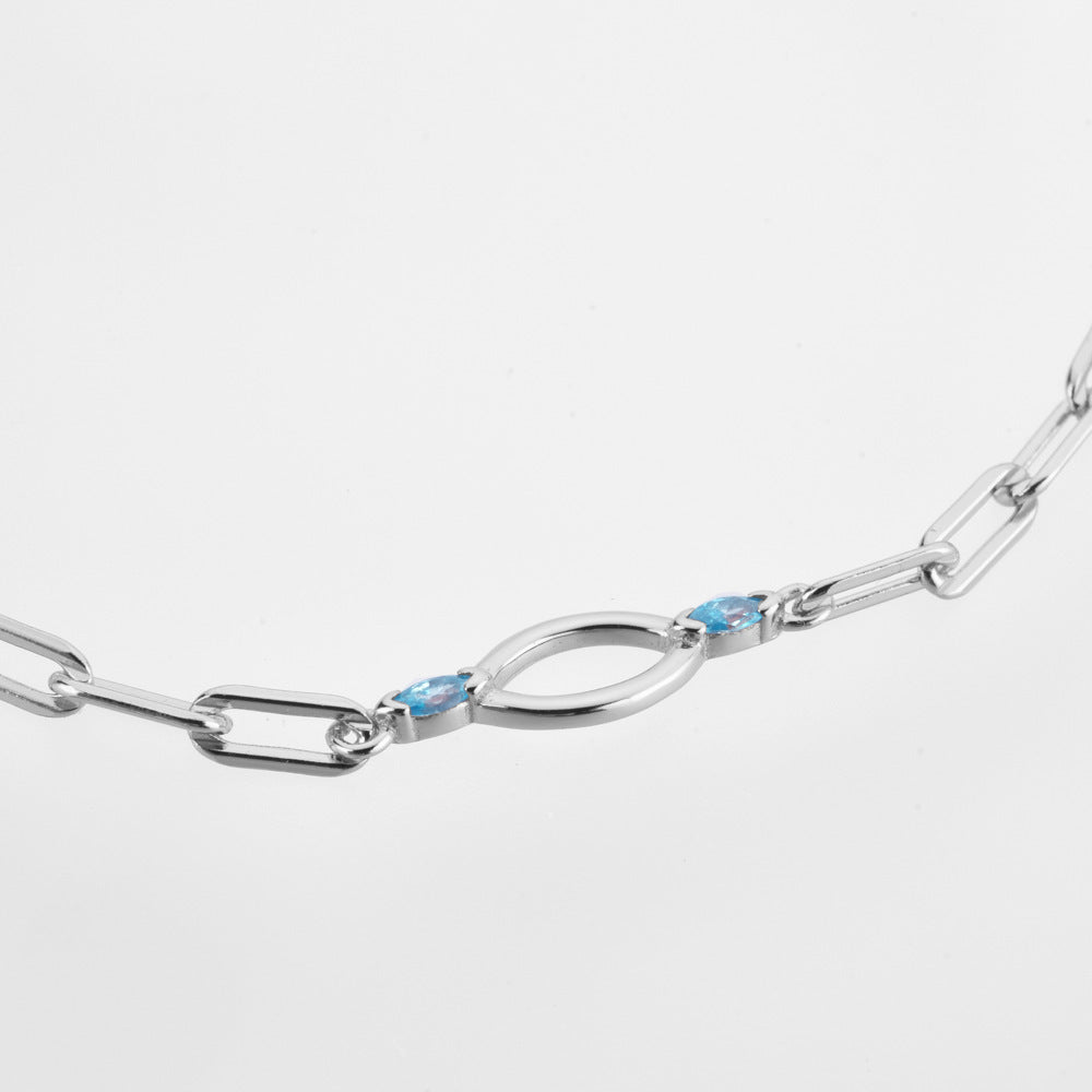 Rectangular Chain Horse Eye Long Bracelet