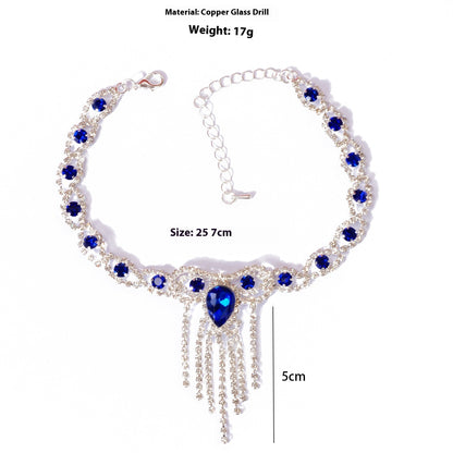 Fashion Fashion Style Tassel Blue Rhinestone Anklet