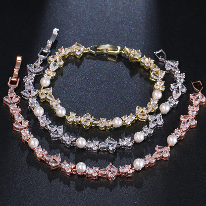 European And American Affordable Luxury Fashion Pearl Zircon Bracelet