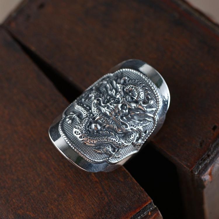 Male Domineering Exaggerated Retro Dragon Ring