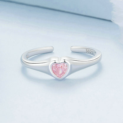 Women's Fashion Love Heart-shaped Ring Adjustable