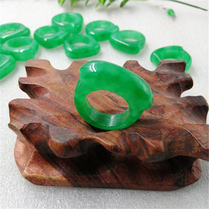 Myanmar Dry Green Jade Saddle Jade Ring