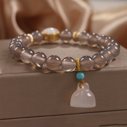 Special-interest Design Natural Gray Agate Bracelet