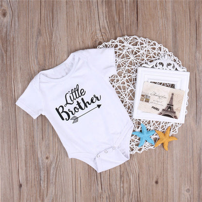 Baby Romper Sisters And Brothers Printed Short Sleeve