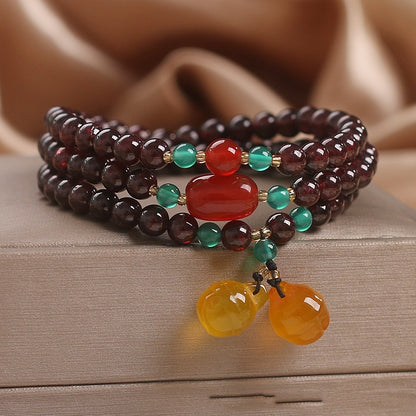 Natural Garnet Bracelet Women Lucky Beads