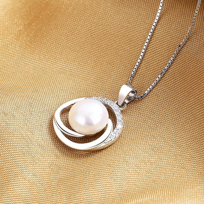 Flower Pearl Necklace Women's Natural Freshwater Rotating 925 Pure