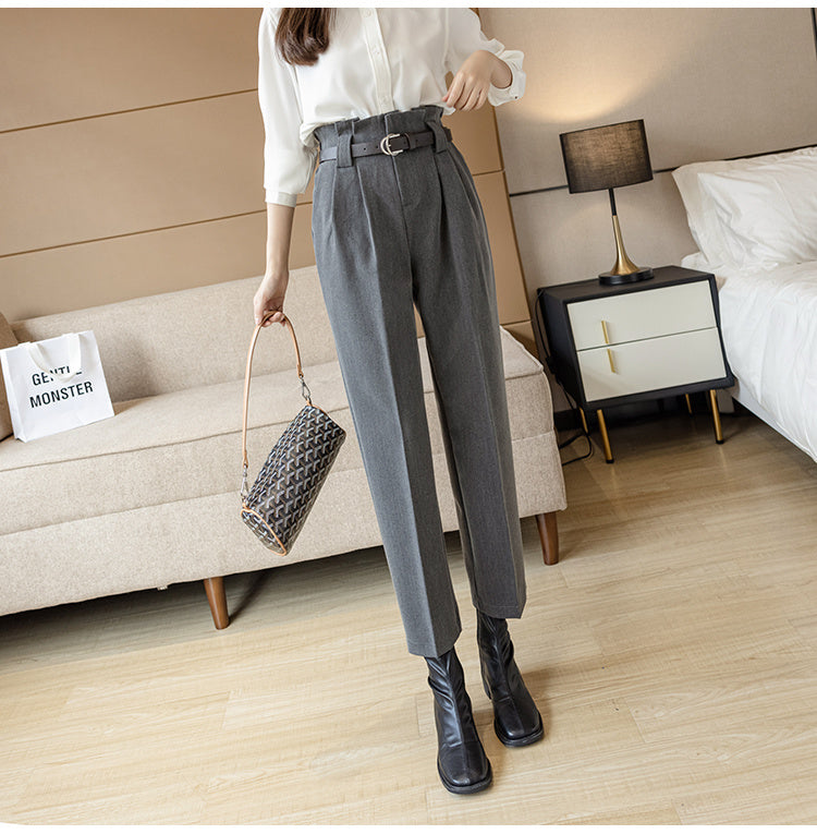 Women's Straight Leg Harlan Pants, New Autumn Outfit, Loose Fitting Suit Pants