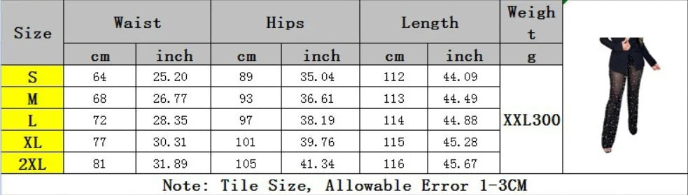 Women's Autumn And Winter Clothing Rubber Mesh Foam Beads Decorative Wide Leg Beaded Trousers With Underpants