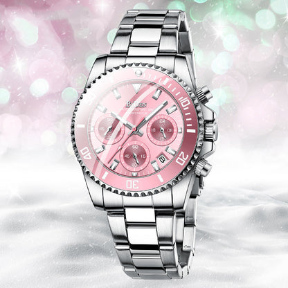 Ladies Fashion Multifunctional Quartz Waterproof Business Watch