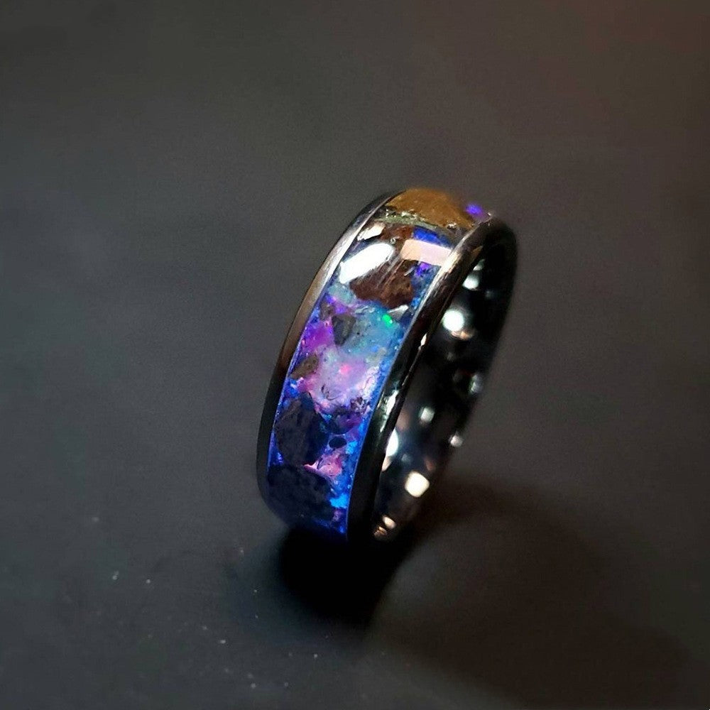 Tungsten Steel Full Photoelectric Black Ring