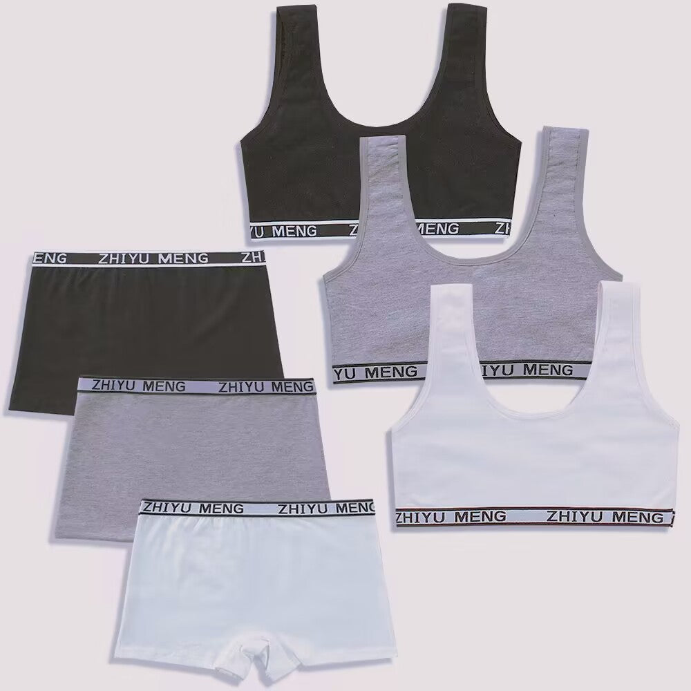 Pure Cotton Solid Color Underwear Set