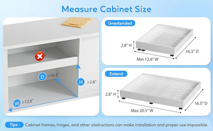 Pull Out Kitchen  Storage Rack Cabinet Organizer Expandable Heavy Duty Slide Out Drawers  for Kitchen,Bathroom,Pantry Organizer