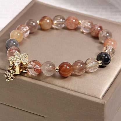 Gold Rutilated Quartz Bracelet Money Drawing And Luck Changing Business Prosperity Natural Crystal